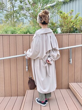 「クリスプ」｜「アイテム（トレンチコート）」を使った、asukaさん（レディース・157cm）の冬コーディネート