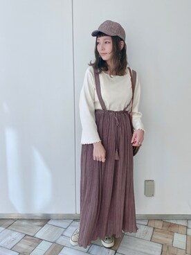 「クリスプ」｜「アイテム（キャップ）」を使った、asukaさん（レディース・157cm）の冬コーディネート