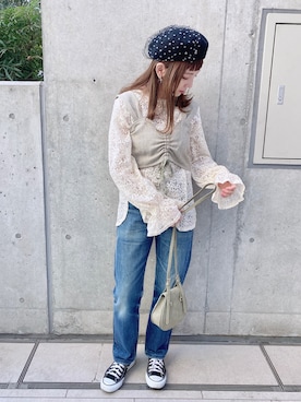 「クリスプ」｜「アイテム（ハンチング/ベレー帽）」を使った、asukaさん（レディース・157cm）の冬コーディネート