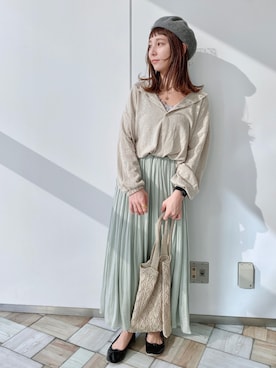 「クリスプ」｜「アイテム（ハンチング/ベレー帽）」を使った、asukaさん（レディース・157cm）の冬コーディネート