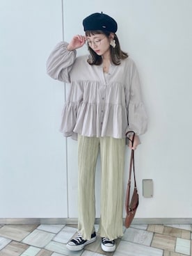 「クリスプ」｜「アイテム（ハンチング/ベレー帽）」を使った、asukaさん（レディース・157cm）の冬コーディネート