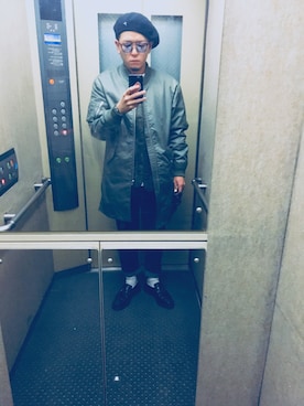 「SENSE OF PLACE by URBAN RESEARCH（センスオブプレイスバイアーバンリサーチ）のアイテム（MA-1）」を使った、$taka$さん（メンズ・173cm）の冬コーディネート