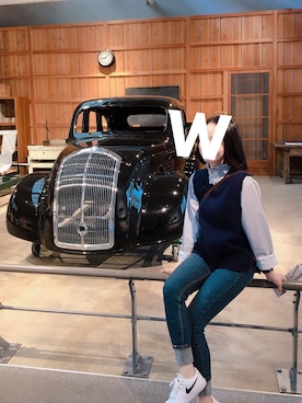 「blue」｜「アイテム（ベスト）」を使った、W.Allegoryさん（レディース・155cm）の春コーディネート