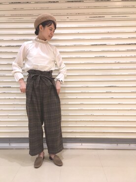 「cepo.」｜「アイテム（ハンチング/ベレー帽）」を使った、mikiさん（レディース・161cm）の夏コーディネート