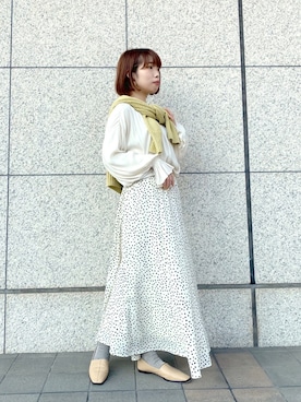 「スクエアトゥ」｜「アイテム（スリッポン）」を使った、まっしーさん（レディース・155cm）の冬コーディネート