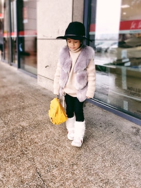 「kipling（キプリング）のアイテム」を使った、嘉嘉さん（キッズ・110cm）の冬コーディネート