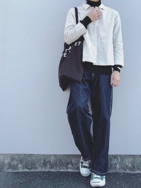 せんくんさんの「LINEN LOGO BAG」を使ったコーディネート