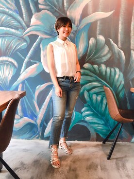 「アイテム（ブラジャー、ホワイト系）」を使った、Wingさん（レディース・160cm）の夏コーディネート