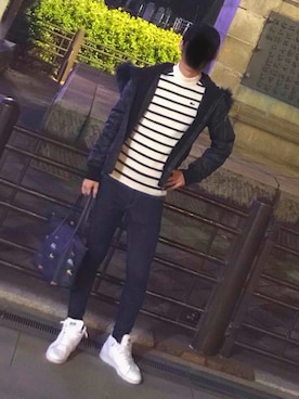 「AZUL by moussy（アズールバイマウジー）のアイテム（ブルゾン）」を使った、KJさん（メンズ・172cm）の冬コーディネート