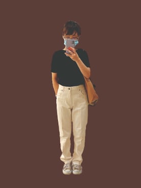 「URBAN RESEARCH DOORS（アーバンリサーチドアーズ）のハイライズデニムパンツ（デニムパンツ）」を使った、するめさん（レディース・158cm）の秋コーディネート