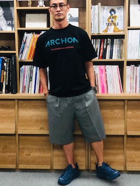 「HOKA ONE ONE × Engineered  Garments」｜kensodasportsさん（メンズ・180cm）の夏コーディネート
