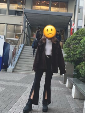「ぱぱのおさがりのアイテム（ジャケット/アウター、ブラウン系）」を使った、ぱてぃチャンさん（レディース・167cm）の春コーディネート