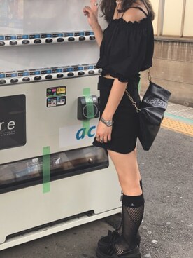 「TORY BURCH（トリーバーチ）のアイテム（バッグ、ブラック系）」を使った、ぱてぃチャンさん（レディース・167cm）の春コーディネート