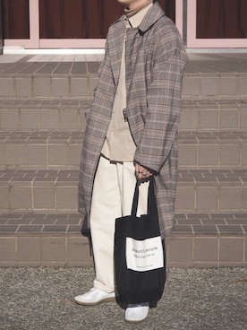 「BEAMS（ビームス）のアイテム（チェスターコート）」を使った、ヒロさん（メンズ・177cm）の秋コーディネート
