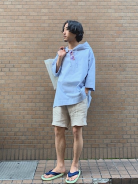 「KICS DOCUMENT.（キクス ドキュメント）のアイテム（トップス）」を使った、GARDEN  takumiさん（メンズ・167cm）の夏コーディネート