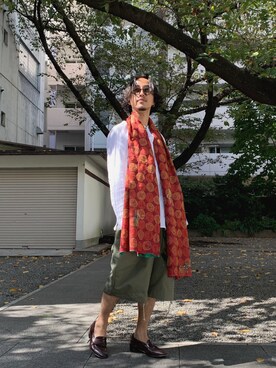 LEH（レー）の「Leh/レー/ビッグストール/ボボ族/藍染（ストール  