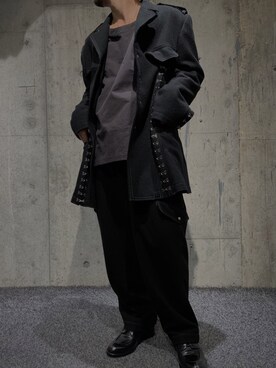 「Yohji Yamamoto POUR HOMME（ヨウジヤマモトプールオム）のアイテム（ジャケット/アウター）」を使った、GARDEN  takumiさん（メンズ・167cm）の秋コーディネート