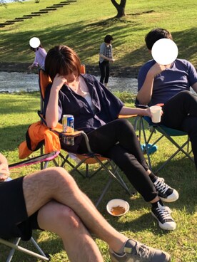 「BBQ」｜「アイテム（その他）」を使った、milkteadaisukiさん（レディース・161cm）の夏コーディネート