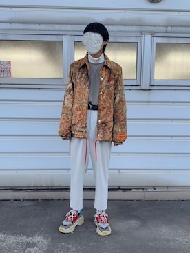 「BALENCIAGA」｜「アイテム（ブルゾン）」を使った、😎    さん（メンズ・180cm）の冬コーディネート