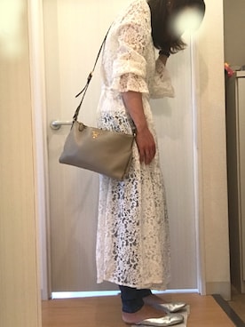 「Ungrid（アングリッド）の総レースマキシワンピース（ワンピース）」を使った、mee☆さん（レディース・160cm）の春コーディネート