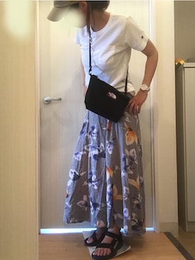 「NANO universe（ナノユニバース）のアイテム（アナログ腕時計）」を使った、mee☆さん（レディース・160cm）の夏コーディネート