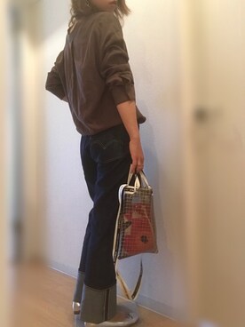 「アイテム（腕時計、ブルー系）」を使った、mee☆さん（レディース・160cm）の秋コーディネート