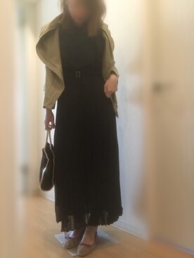 「AMERI」｜「アイテム（ブルゾン）」を使った、mee☆さん（レディース・160cm）の秋コーディネート