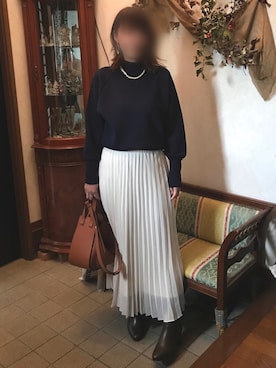 「NOLLEY’S（ノーリーズ）のアイテム（ムートンコート）」を使った、mee☆さん（レディース・160cm）の冬コーディネート