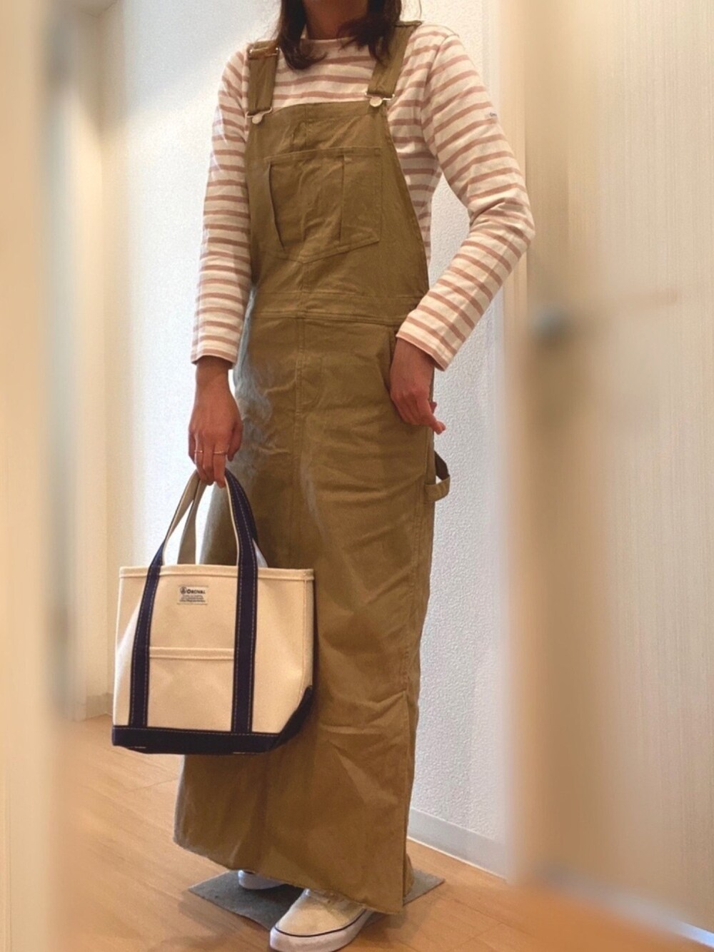 mee☆さんの「【ORCIVAL】コットンロード フレンチバスクシャツ WOMEN（ORCIVAL）」を使ったコーディネートの1枚目の写真