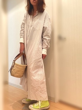 「JOURNAL STANDARD relume（ジャーナルスタンダード　レリューム）のアイテム（シャツワンピース）」を使った、mee☆さん（レディース・160cm）の春コーディネート