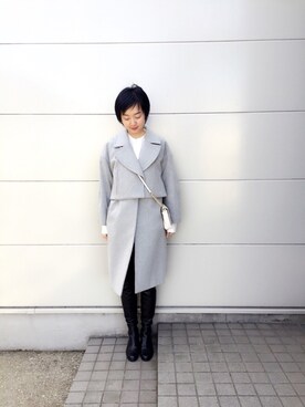 「スプリングSENSEOFPLACE」｜「アイテム（ダウンジャケット/コート）」を使った、fffxinyiさん（レディース・171cm）の冬コーディネート