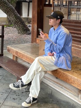 「NEW ERA（ニューエラ）のWEGO/【WEB限定】NEWERA 9TWENTY（キャップ、ブラック系）」を使った、YUYAさん（メンズ・172cm）の春コーディネート