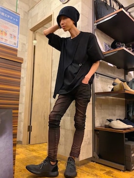 「TORNADO MART（トルネードマート）のアイテム（帽子）」を使った、kaneyasu047さん（メンズ・171cm）の夏コーディネート