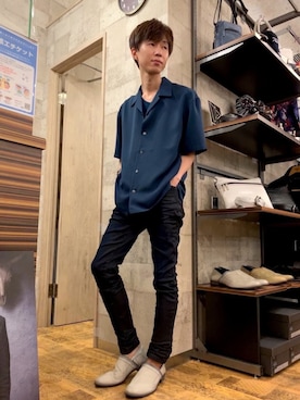 「アイテム（ドレスシューズ、グレー系）」を使った、Sadaさん（メンズ・171cm）の夏コーディネート