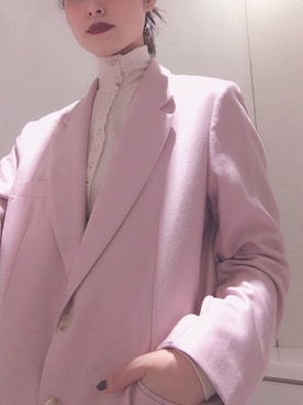 「BALENCIAGA」｜「アイテム（ノーカラージャケット）」を使った、李さん（レディース・162cm）の秋コーディネート