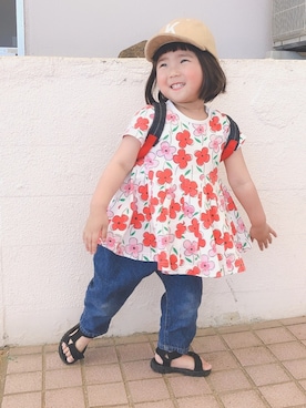 「MIKI HOUSE（ミキハウス）のアイテム（バッグ）」を使った、ふみさん（キッズ・90cm）の春コーディネート