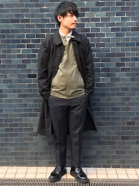 「Johnbull Private labo（ジョンブルプライベートラボ）のアイテム（ライダースジャケット）」を使った、あきよさん（メンズ・163cm）の冬コーディネート