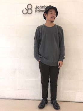「Johnbull Private labo（ジョンブルプライベートラボ）のアイテム（スウェット）」を使った、あきよさん（メンズ・163cm）の秋コーディネート