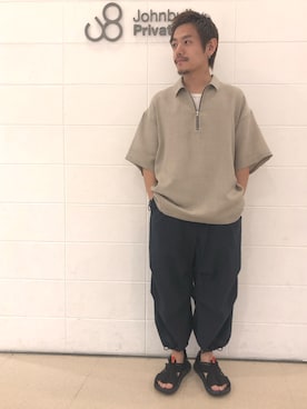 「アイテム（サンダル）」を使った、あきよさん（メンズ・163cm・20代）の春コーディネート