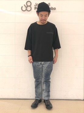 「Johnbull Private labo（ジョンブルプライベートラボ）のアイテム（帽子）」を使った、あきよさん（メンズ・163cm）の春コーディネート