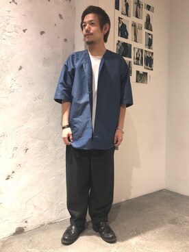 「Johnbull Private labo（ジョンブルプライベートラボ）のアイテム（シャツ/ブラウス）」を使った、あきよさん（メンズ・163cm）の夏コーディネート