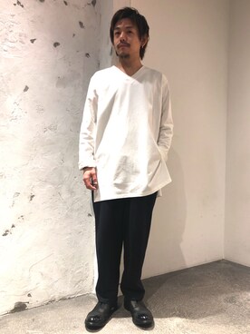 「Johnbull Private labo（ジョンブルプライベートラボ）のアイテム（Tシャツ/カットソー）」を使った、あきよさん（メンズ・163cm）の夏コーディネート