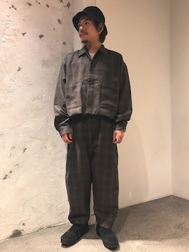 「BASISBROEK（バシスブルック）のアイテム（パンツ）」を使った、あきよさん（メンズ・163cm）の秋コーディネート