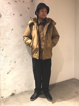 「Johnbull Private labo（ジョンブルプライベートラボ）のアイテム（ダウンジャケット/コート）」を使った、あきよさん（メンズ・163cm）の秋コーディネート