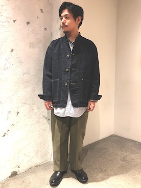 「Johnbull（ジョンブル）のアイテム（デニムジャケット）」を使った、あきよさん（メンズ・163cm）の冬コーディネート