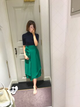 「FRAY I.D（フレイアイディー）のアイテム（ワンピース、グリーン系）」を使った、kumata さん（レディース・166cm）の夏コーディネート