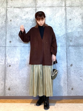 「ブーツスタイル」｜「アイテム（その他シューズ）」を使った、mamicoさん（レディース・164cm）の秋コーディネート