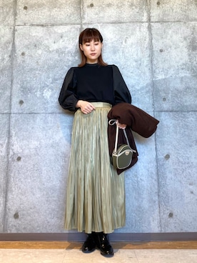 「ブーツスタイル」｜「アイテム（その他シューズ）」を使った、mamicoさん（レディース・164cm）の秋コーディネート
