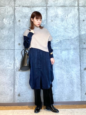 「SMELLY（スメリー）のアイテム（バングル/リストバンド）」を使った、mamicoさん（レディース・164cm）の冬コーディネート