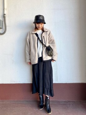 「carhartt」｜「アイテム（その他シューズ）」を使った、mamicoさん（レディース・164cm）の冬コーディネート